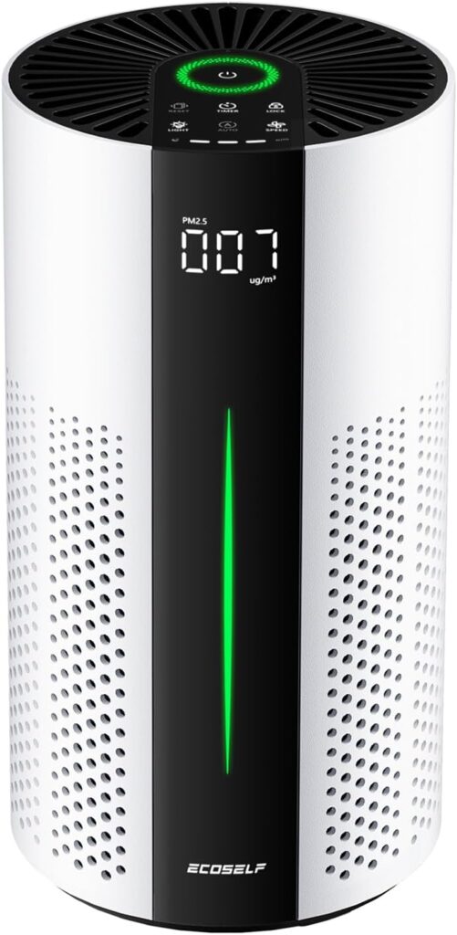 ECOSELF Air Purifiers for Home Large Room up to 1800 Ft², Air Purifiers for Bedroom 360° Air Intake with Smart Auto Mode, HEPA Air Purifier, Air Cleaner for Smoke PoIIen Pet Dander, HAP609