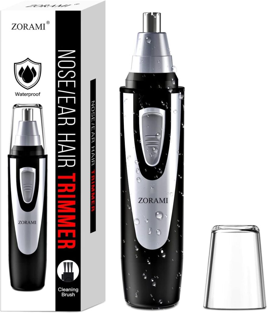 Ear and Nose Hair Trimmer Clipper – 2026 Professional Painless Eyebrow & Facial Hair Trimmer for Men Women,Battery-Operated Trimmer with IPX7 Waterproof,Dual Edge Blades for Easy Cleansing Black