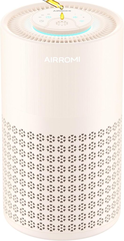 AIRROMI Air Purifier for Bedroom with A2001 Creamy Beige